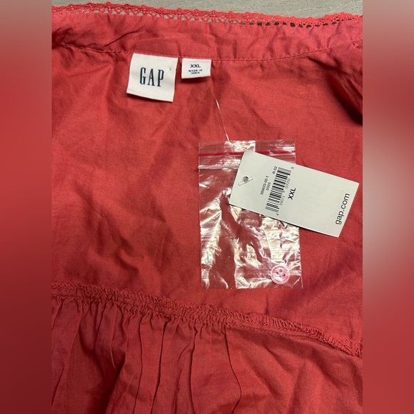 Gap Pintuck Mockneck Lace-Trim Blouse Long Sleeve size XXL NWT - Picture 9 of 11